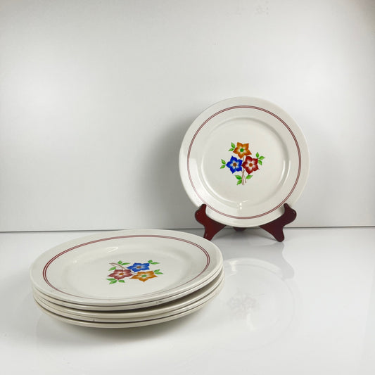 Set de 6 assiettes plates "La ruche", Moulins des loups, XXe