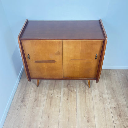 Vintage wooden shoe cabinet, 1960