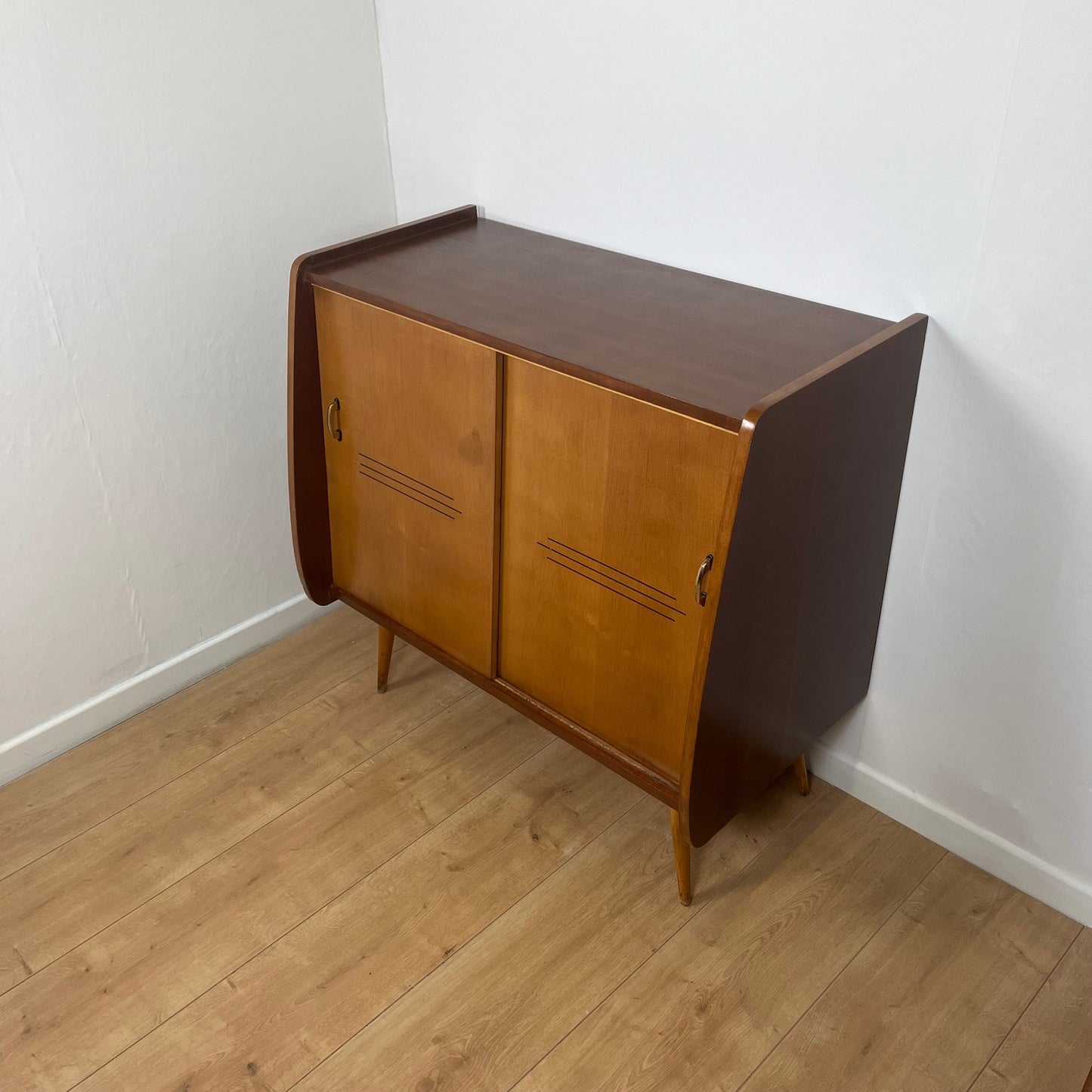 Vintage wooden shoe cabinet, 1960