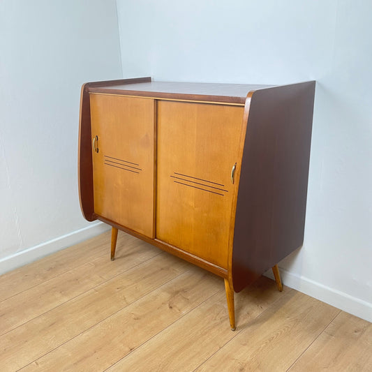 Vintage wooden shoe cabinet, 1960