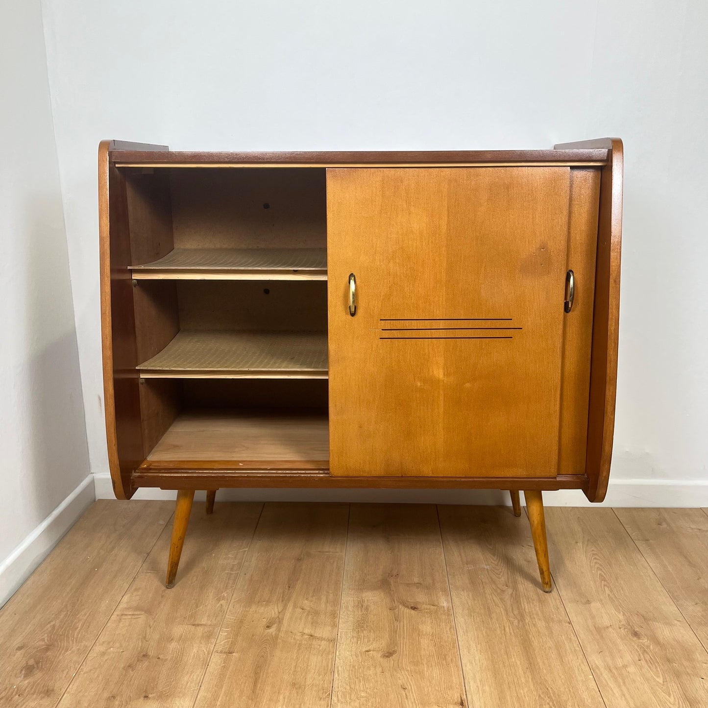 Vintage wooden shoe cabinet, 1960