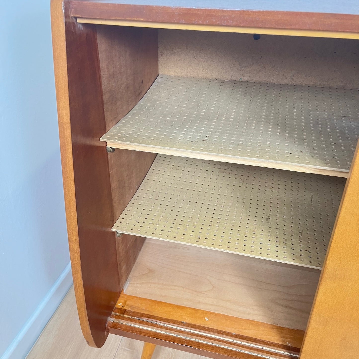 Vintage wooden shoe cabinet, 1960