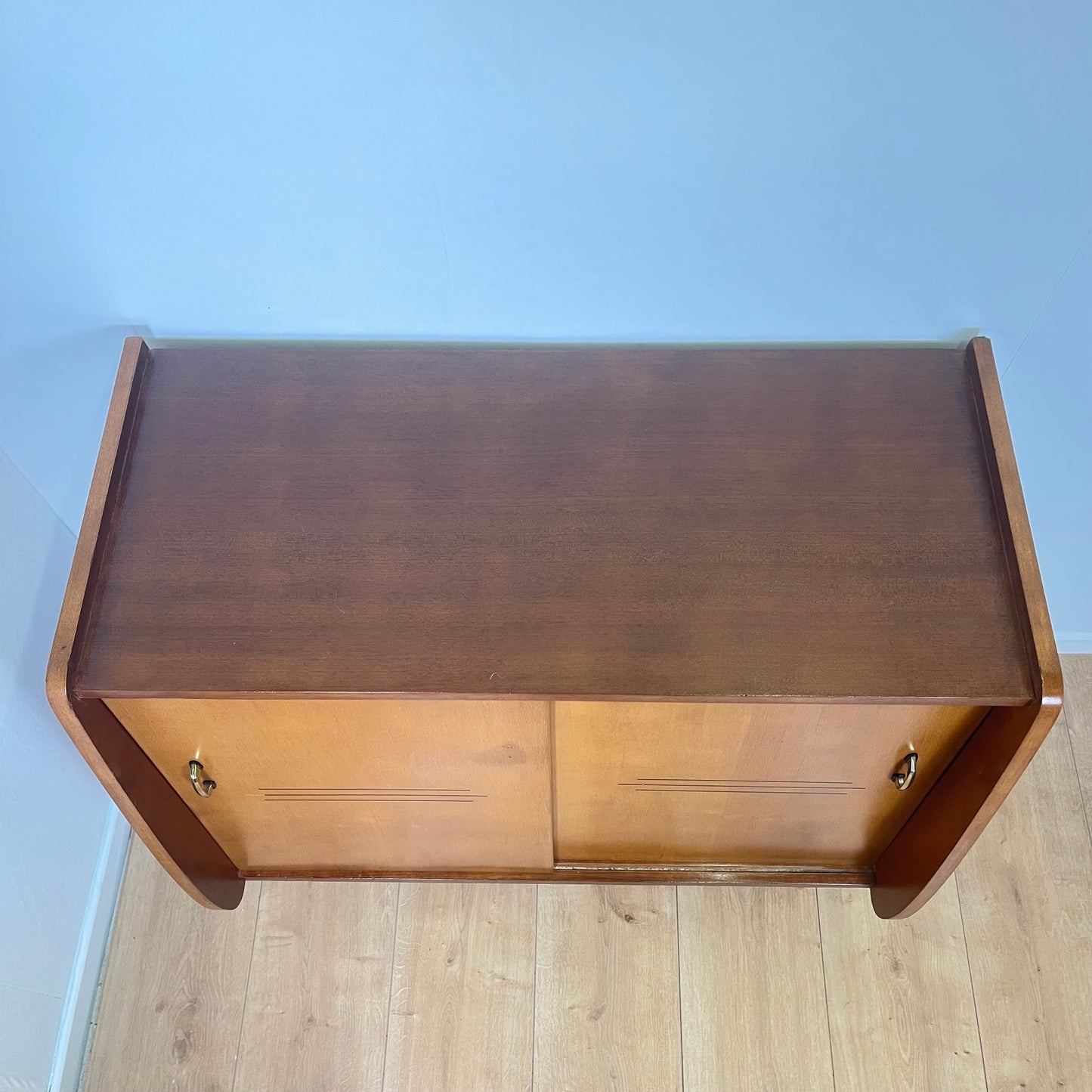 Vintage wooden shoe cabinet, 1960