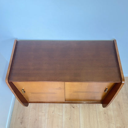 Vintage wooden shoe cabinet, 1960