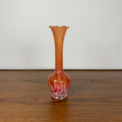 Blown glass soliflore in red/orange tones