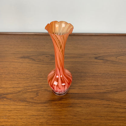 Blown glass soliflore in red/orange tones