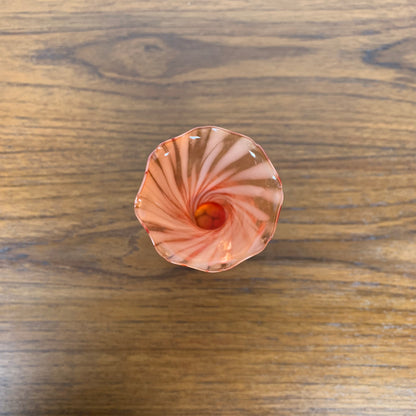 Blown glass soliflore in red/orange tones