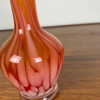 Blown glass soliflore in red/orange tones