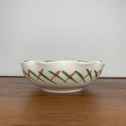 Vintage ceramic salad bowl with floral pattern