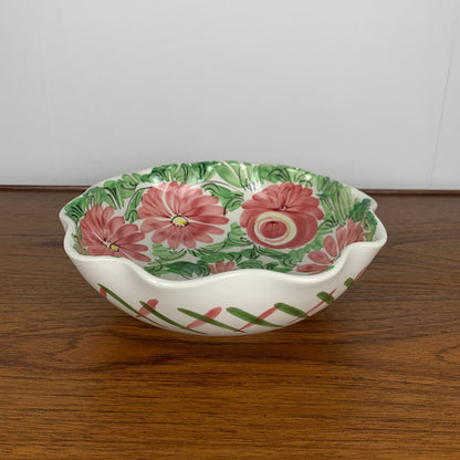 Vintage ceramic salad bowl with floral pattern