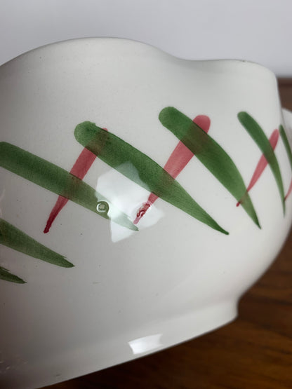 Vintage ceramic salad bowl with floral pattern