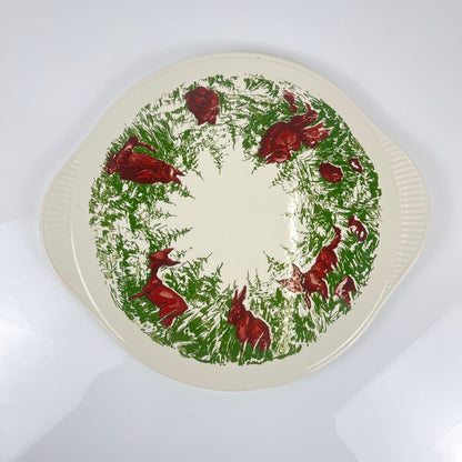 Plat animaux de la forêt, Edelkeramik, Grunstadt, milieu XXème