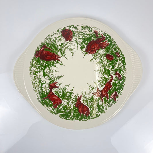 Plat animaux de la forêt, Edelkeramik, Grunstadt, milieu XXème