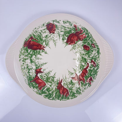 Plat animaux de la forêt, Edelkeramik, Grunstadt, milieu XXème