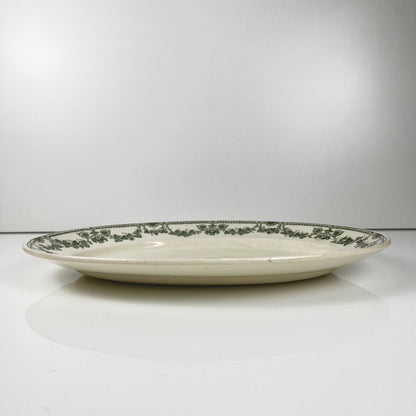 Oval dish, "Champagne" model, Badonviller, green