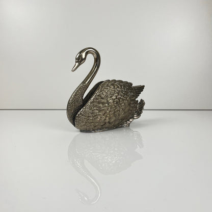 Porte serviette cygne, métal argenté, 1970
