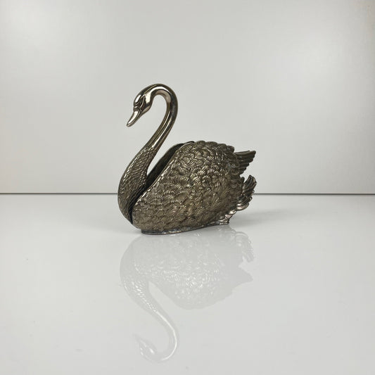 Porte serviette cygne, métal argenté, 1970
