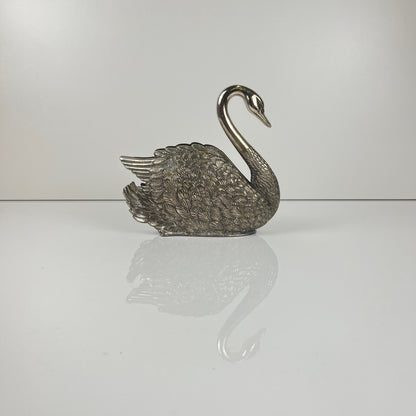 Porte serviette cygne, métal argenté, 1970