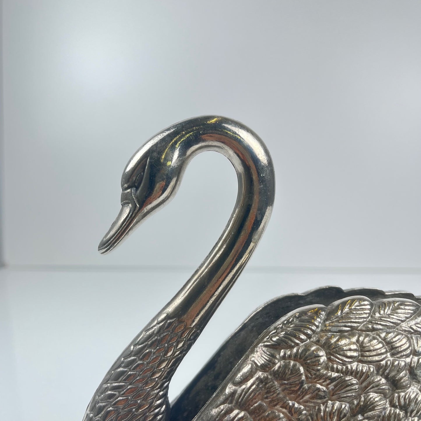 Porte serviette cygne, métal argenté, 1970