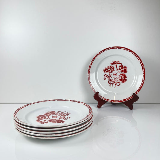 Set de 6 assiettes plates  "Annecy", KG Lunéville , XXème siècle