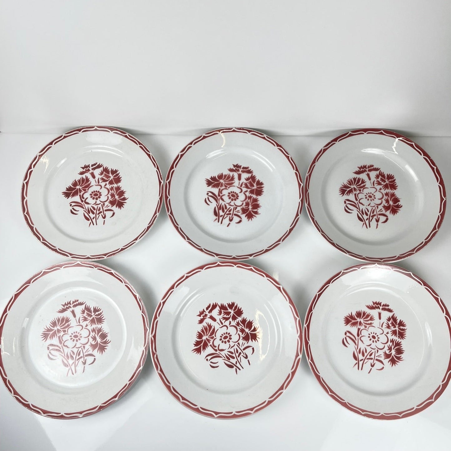 Set de 6 assiettes plates  "Annecy", KG Lunéville , XXème siècle