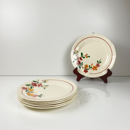 6 assiettes à dessert Sarreguemines "Bitche" , Fin XIXe- début XXe