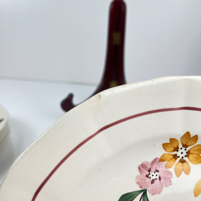 6 assiettes à dessert Sarreguemines "Bitche" , Fin XIXe- début XXe