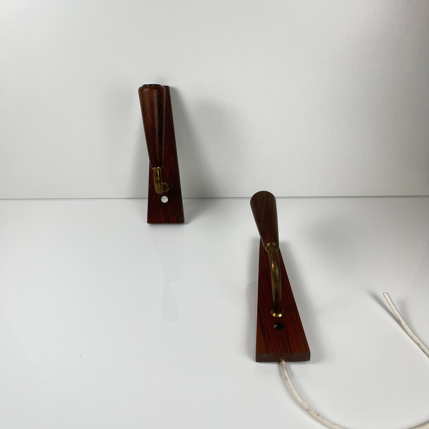 Pair of Danish rosewood wall sconces, 1960/70