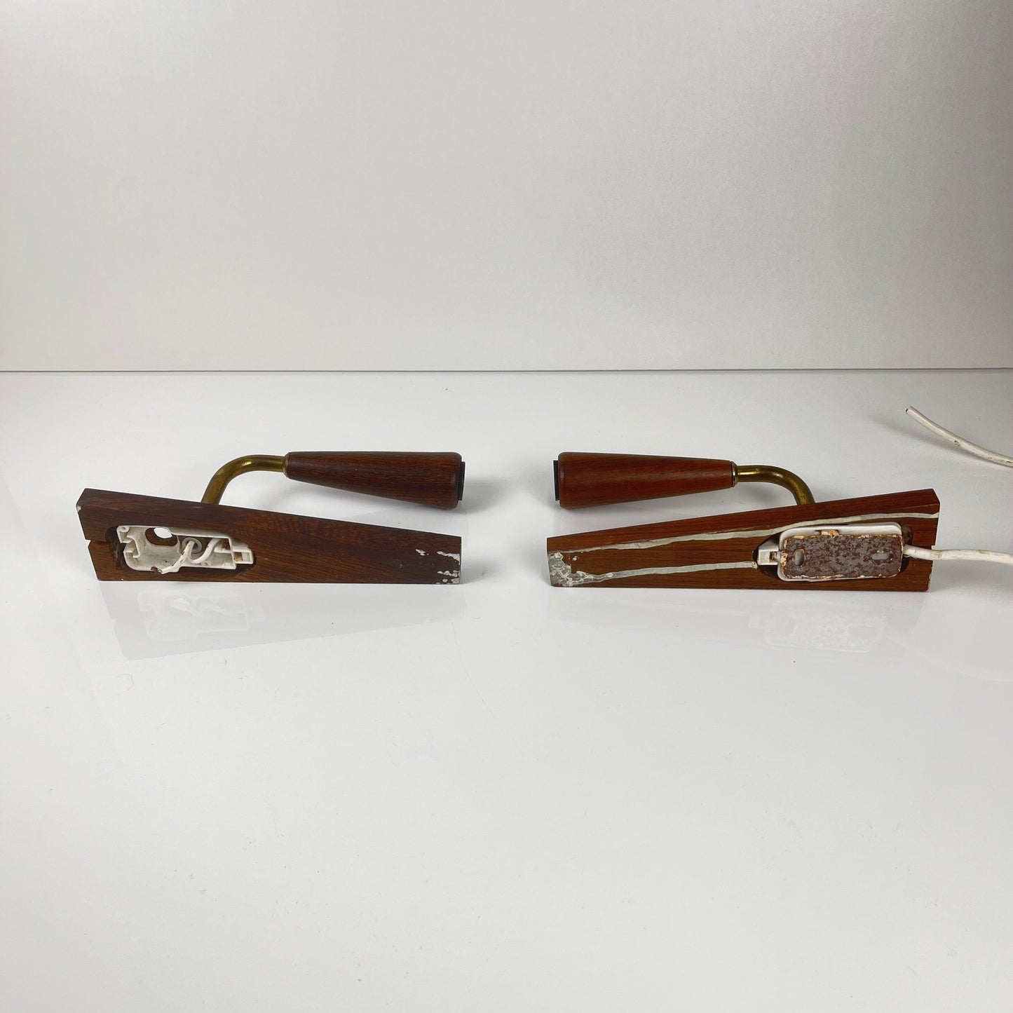 Pair of Danish rosewood wall sconces, 1960/70