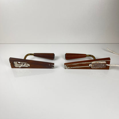 Pair of Danish rosewood wall sconces, 1960/70