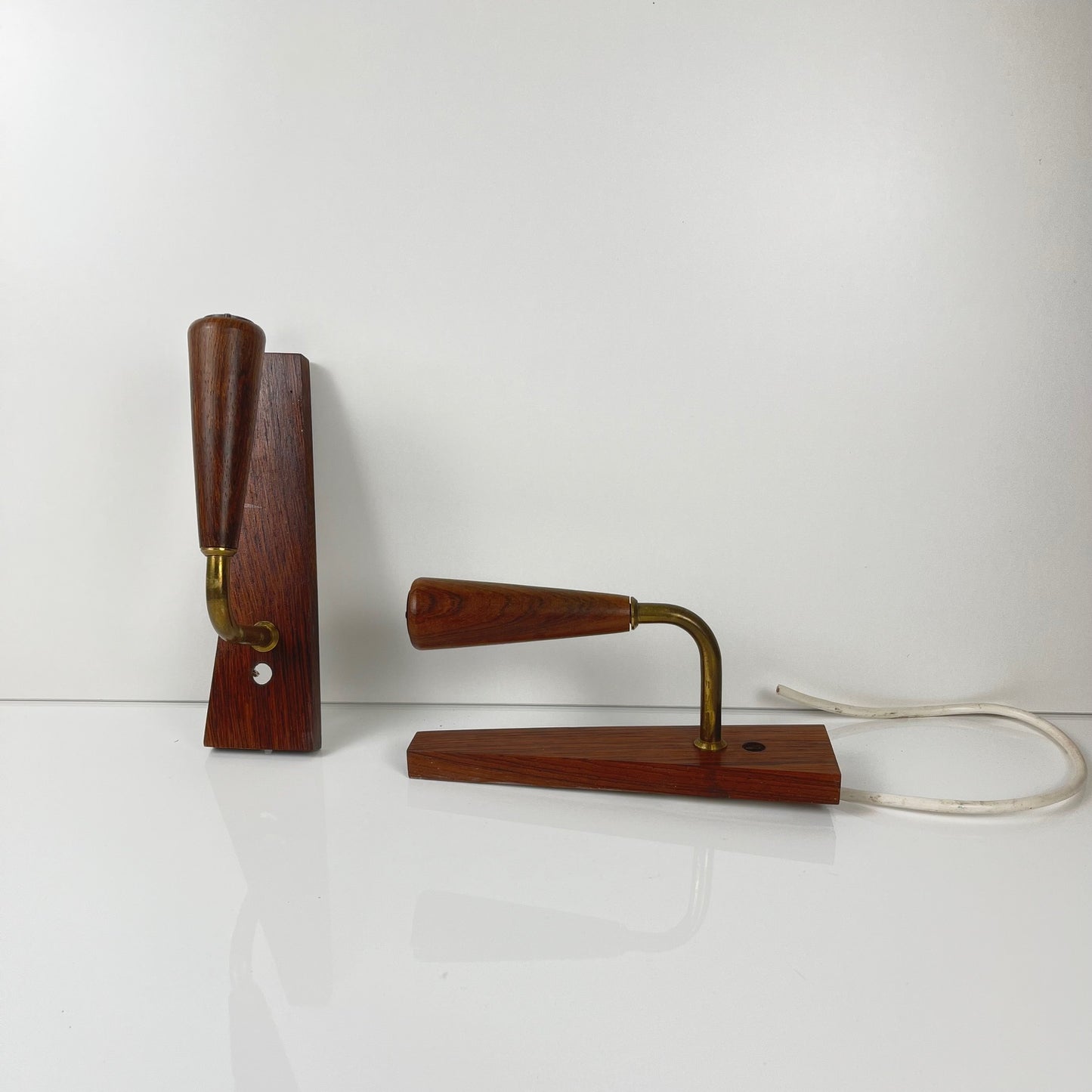 Pair of Danish rosewood wall sconces, 1960/70