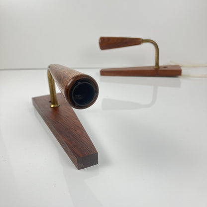 Pair of Danish rosewood wall sconces, 1960/70