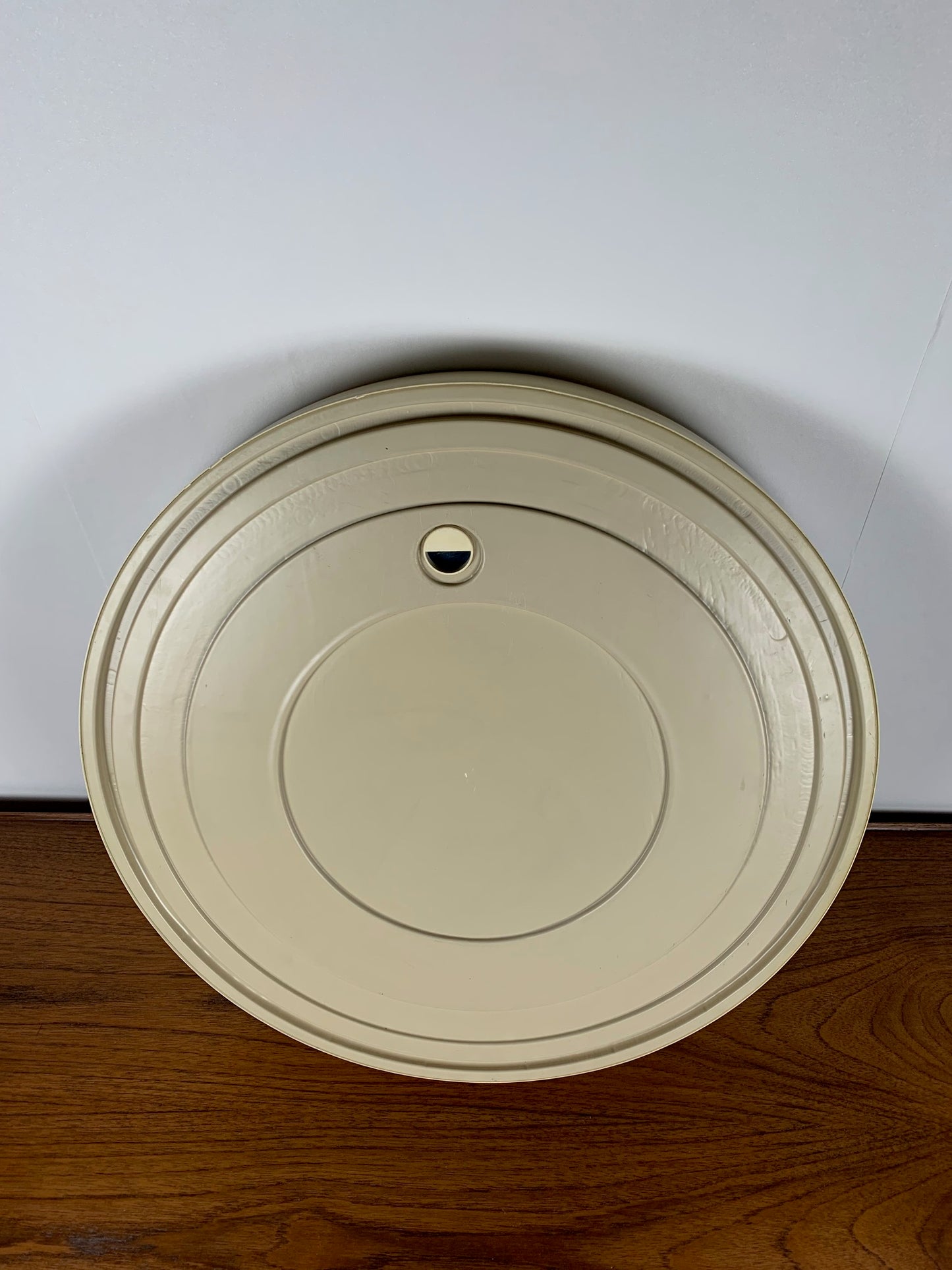 Miroir rond vintage en plastique , 1980, couleur crème