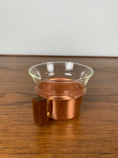 Set of 6 copper colored coffee cups by Schott & Gen Mains, 1970