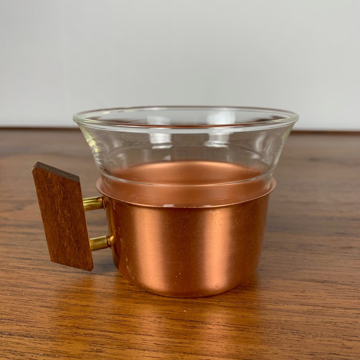 Set of 6 copper colored coffee cups by Schott & Gen Mains, 1970