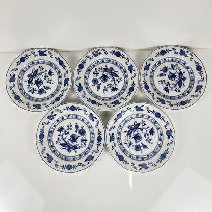 Set de 5 assiettes à dessert Motif oignon bleu par Wellco, porcelaine