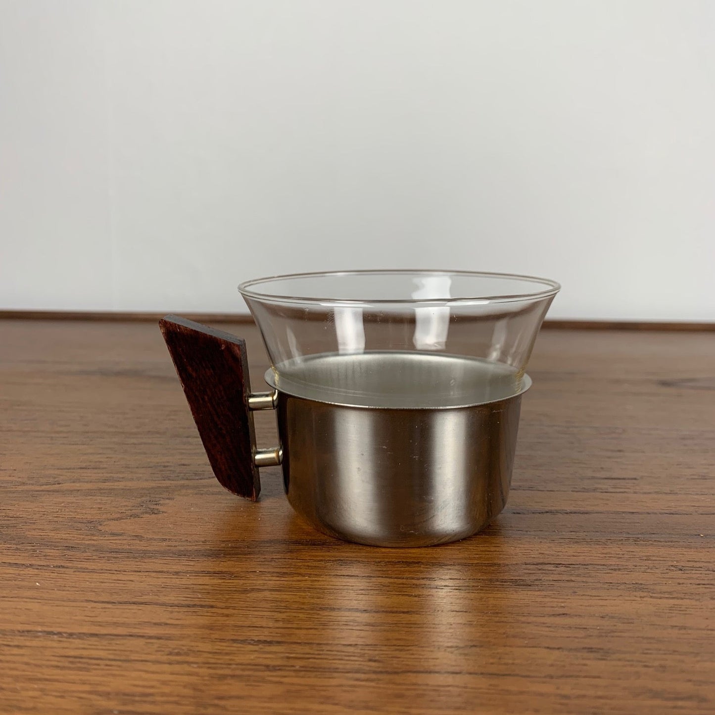 Set of 4 metal and glass cups, 1970