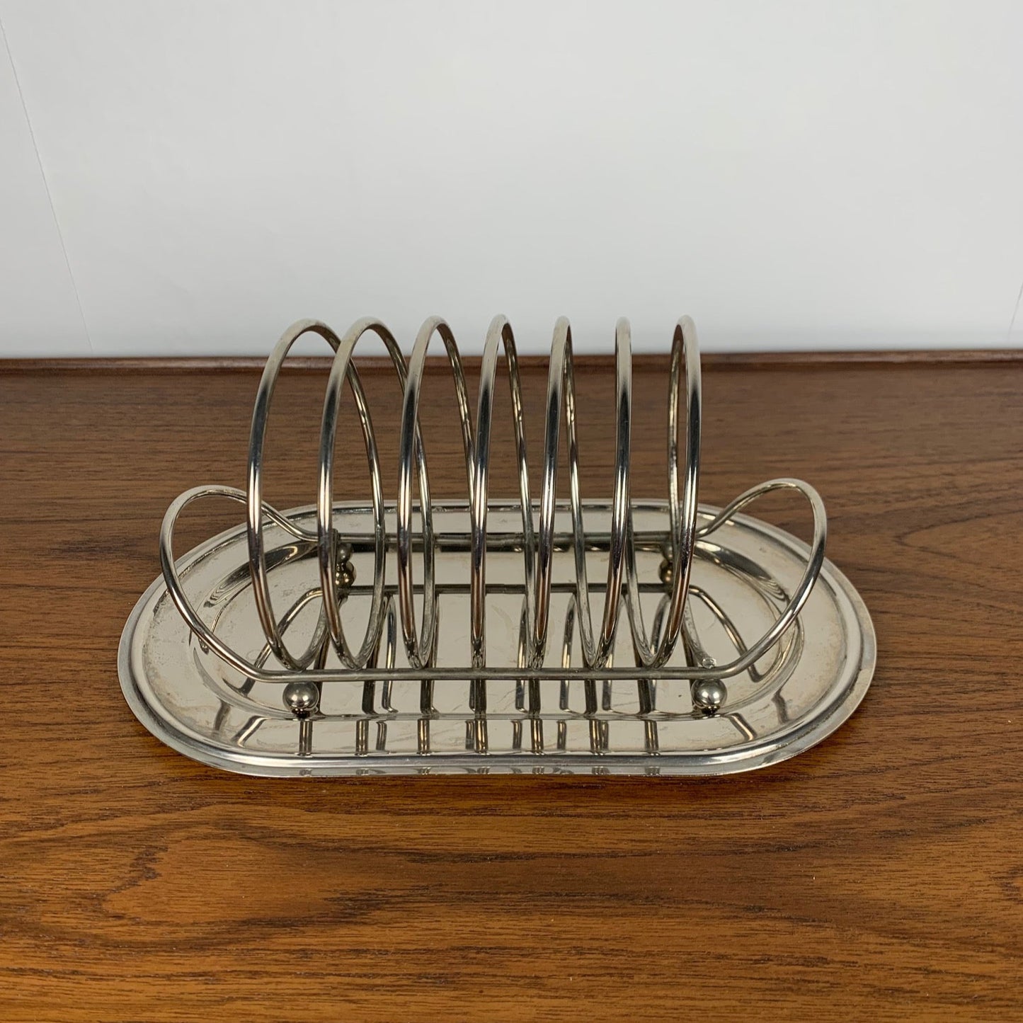 Vintage silver metal toast rack, 1970