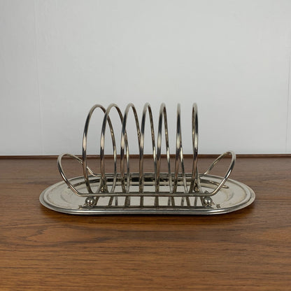 Vintage silver metal toast rack, 1970