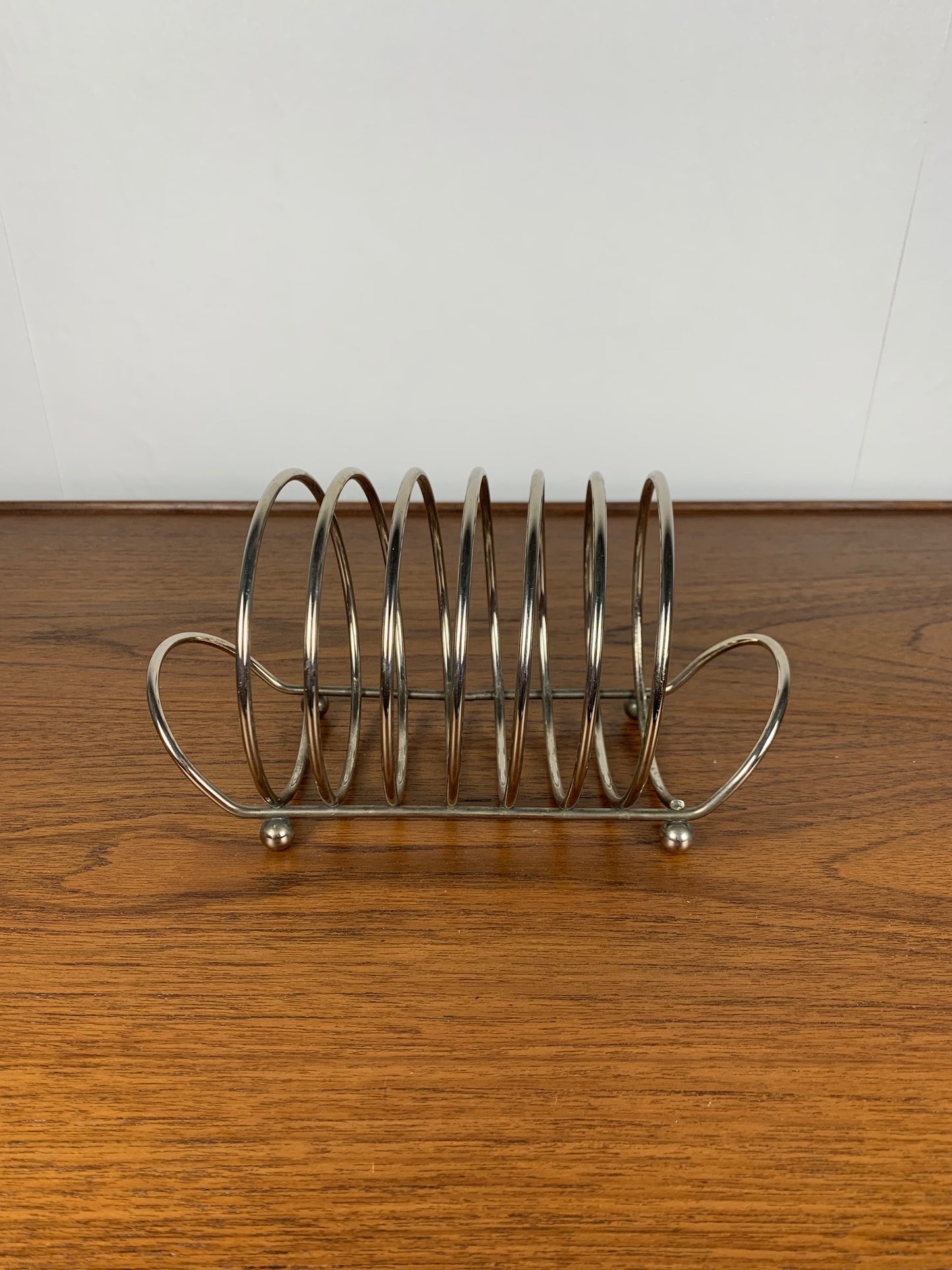 Vintage silver metal toast rack, 1970