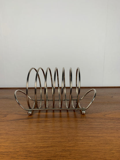 Vintage silver metal toast rack, 1970