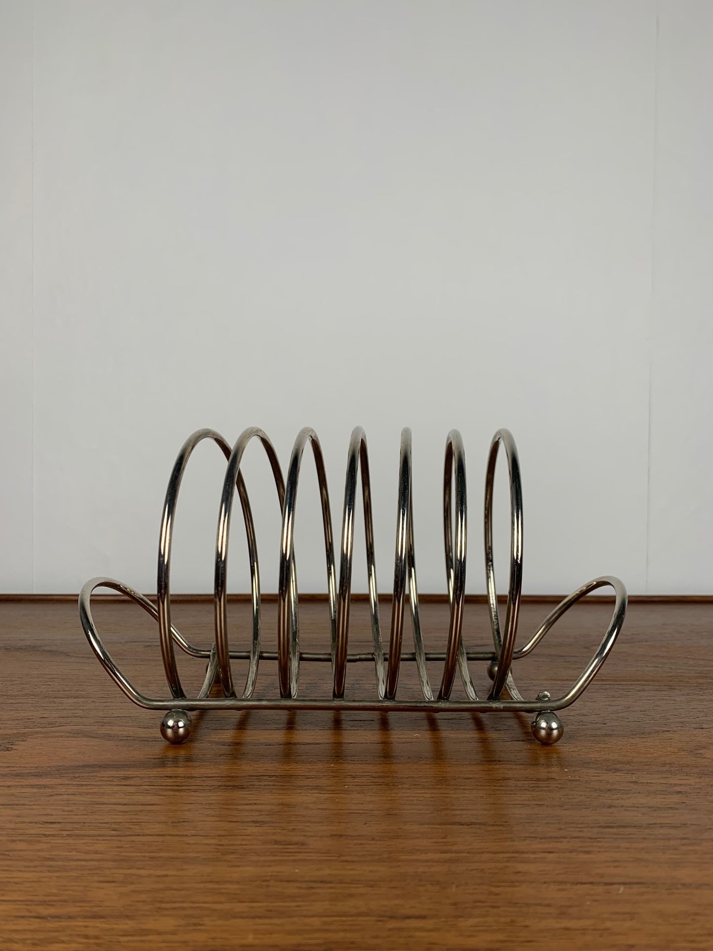 Vintage silver metal toast rack, 1970