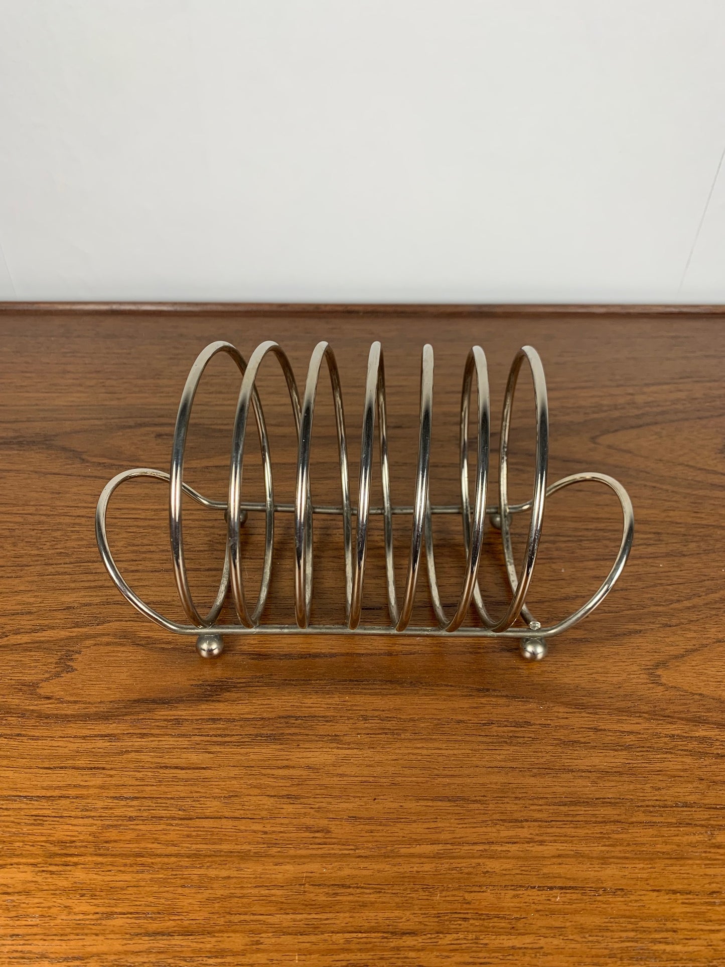 Vintage silver metal toast rack, 1970