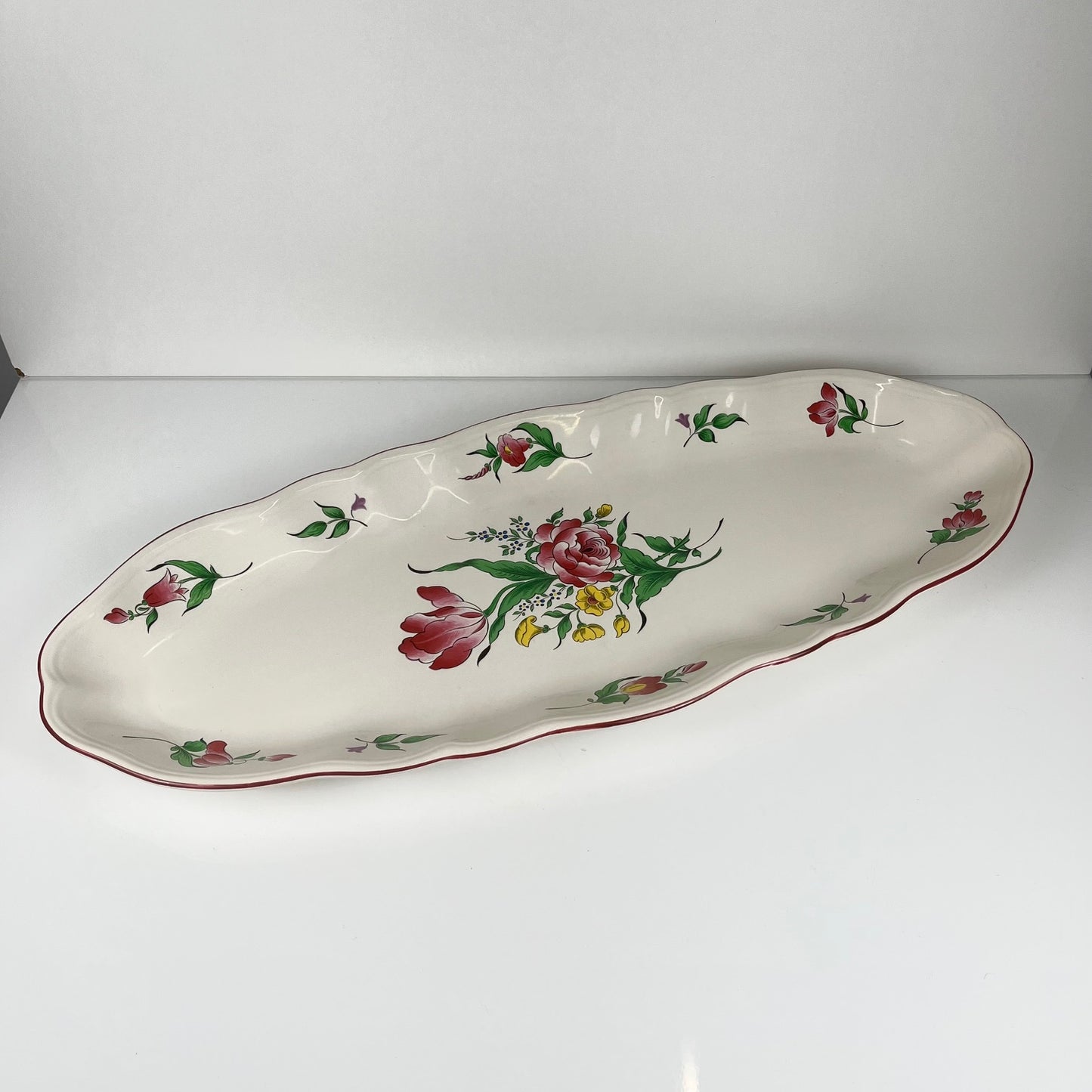 Grand plat à poisson modèle Réverbère par KG Lunéville