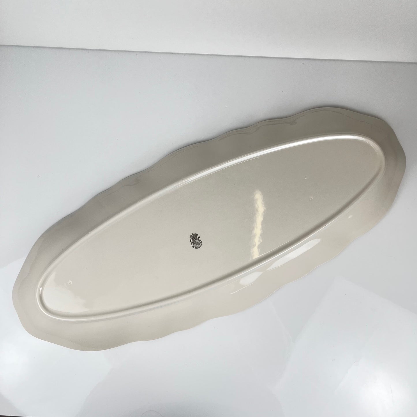 Grand plat à poisson modèle Réverbère par KG Lunéville