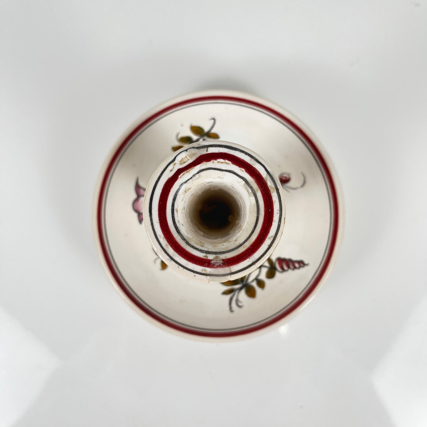 Bougeoir en céramique peint à la main, motif fleur