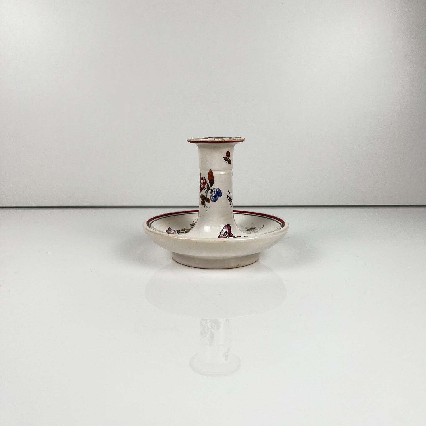 Bougeoir en céramique peint à la main, motif fleur