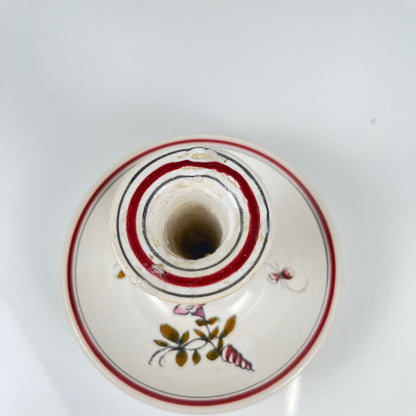 Bougeoir en céramique peint à la main, motif fleur