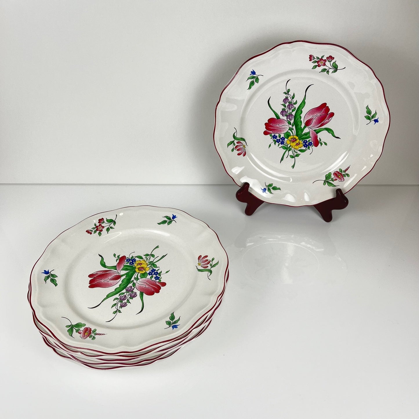 Set of 6 KG Luneville dinner plates – Reverbere pattern