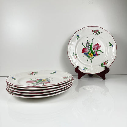Set of 6 KG Luneville dinner plates – Reverbere pattern